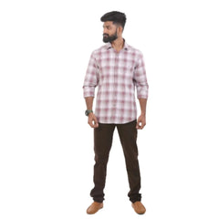 Red Milange Checked Shirt for men