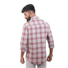 Maroon Milange Checked Shirt for Men