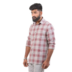 Maroon Milange Checked Shirt for Men