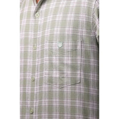 Green Oxford Checked Shirt for Men