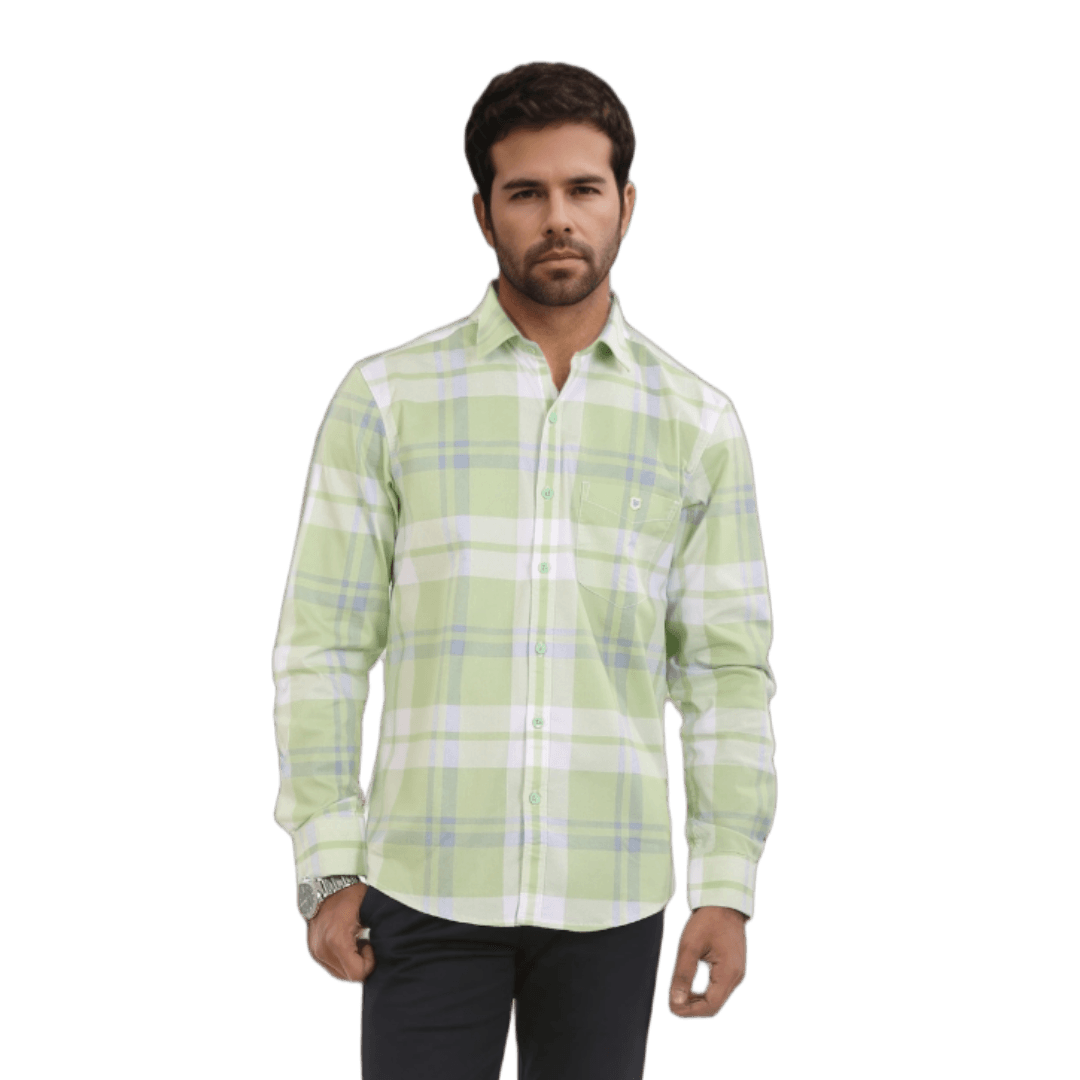 Green Big Checked Shirt