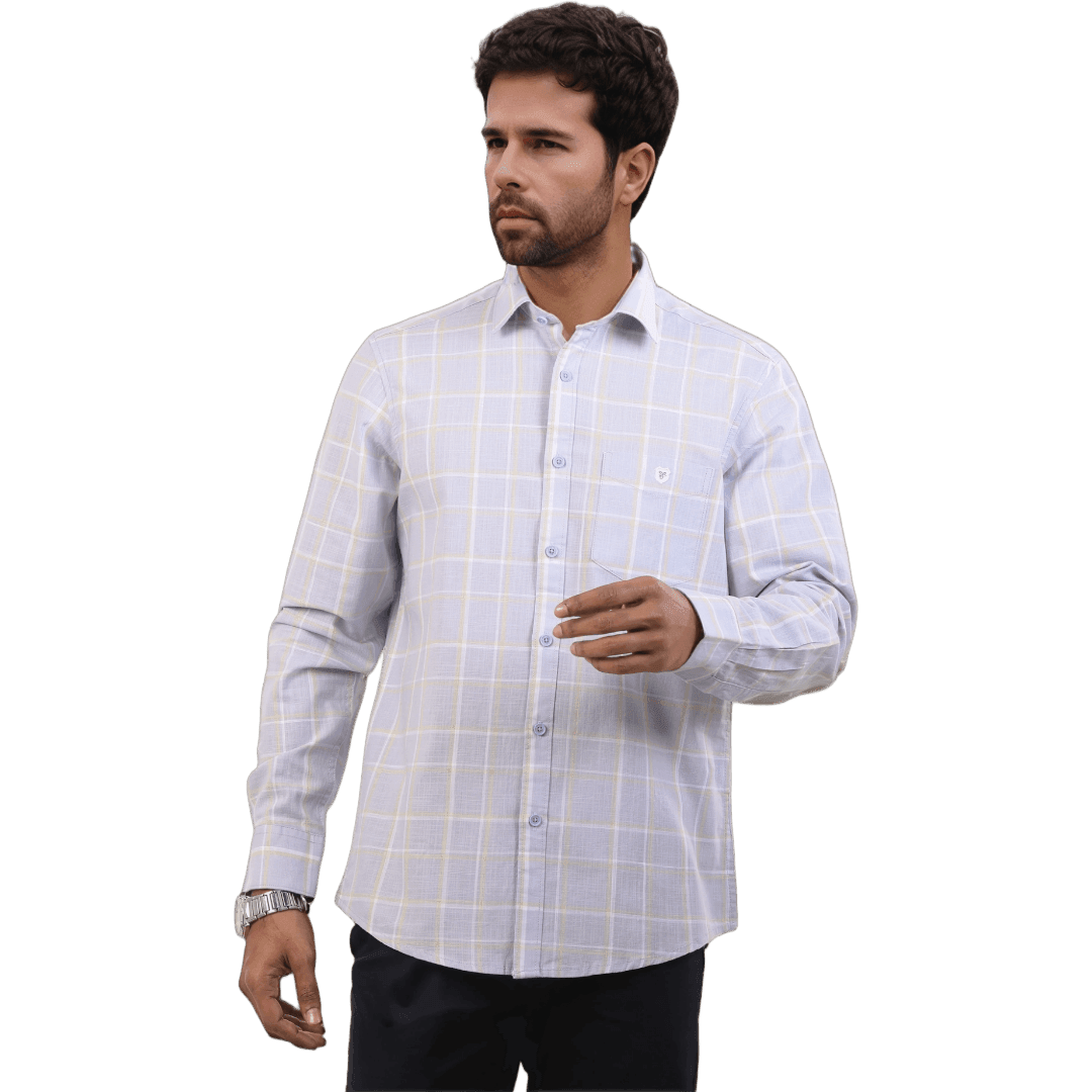 Botticelli Men Light Green Checked Shirt - Formal Shirts (4902) - Botticelli