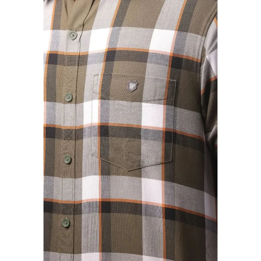 Green Gizza Checked Shirt For Men - 4924