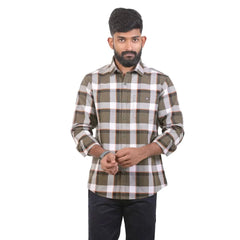 Green Gizza Checked Shirt For Men - 4924