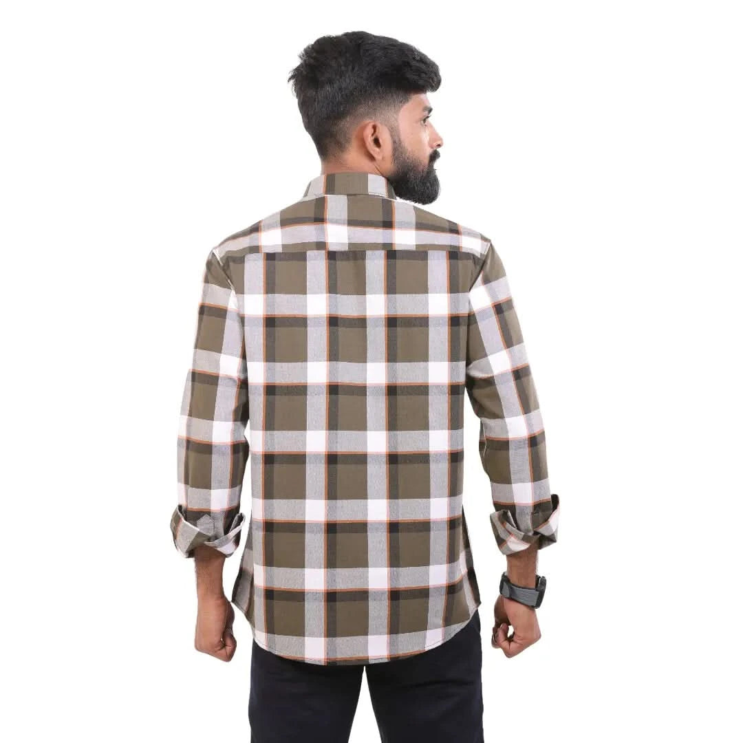 Green Gizza Checked Shirt For Men - 4924