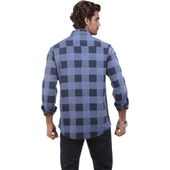 Blue Chambray Checked Shirt For Men - 4938 - Botticelli