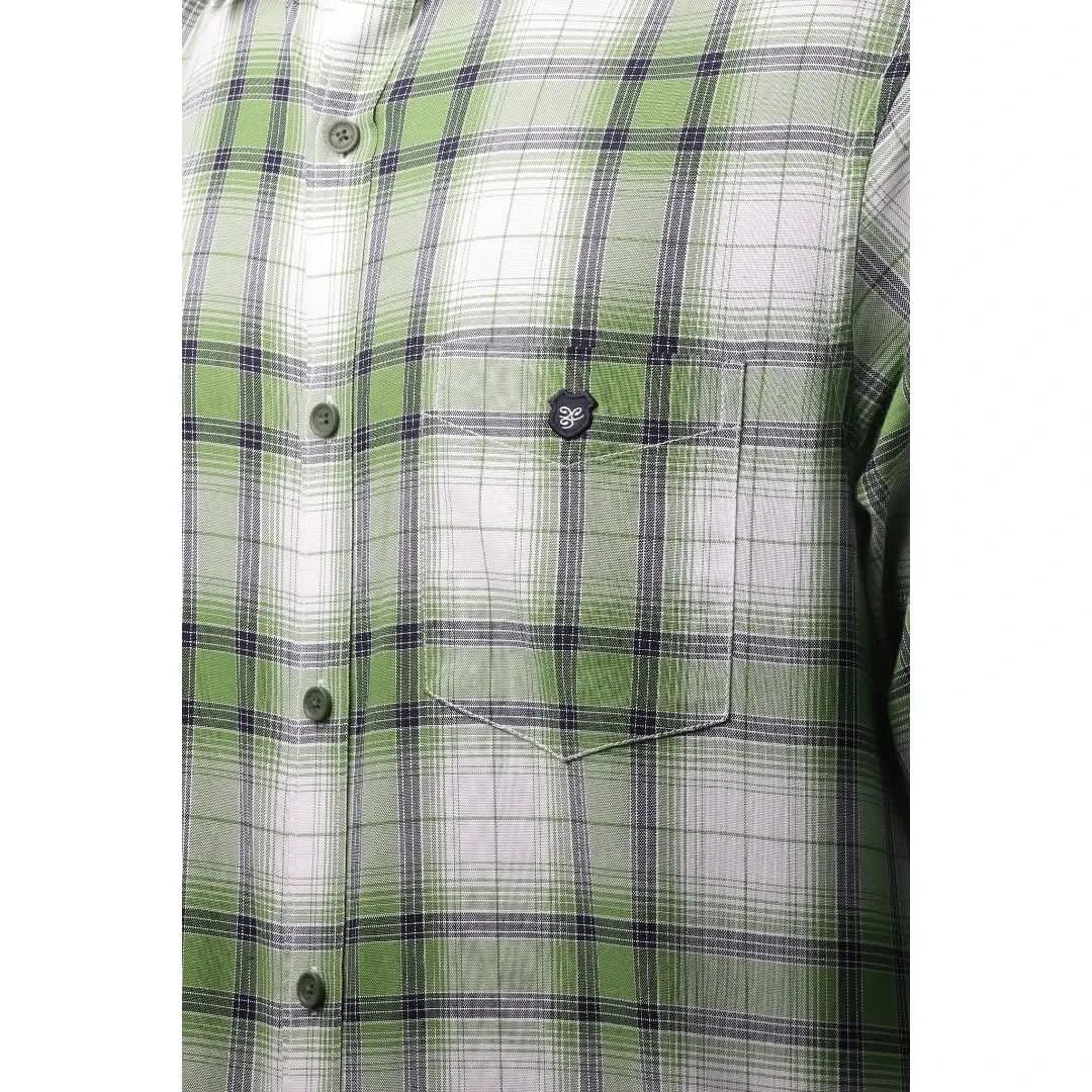 Green And White Oxford Checked Shirt For Men - 4941