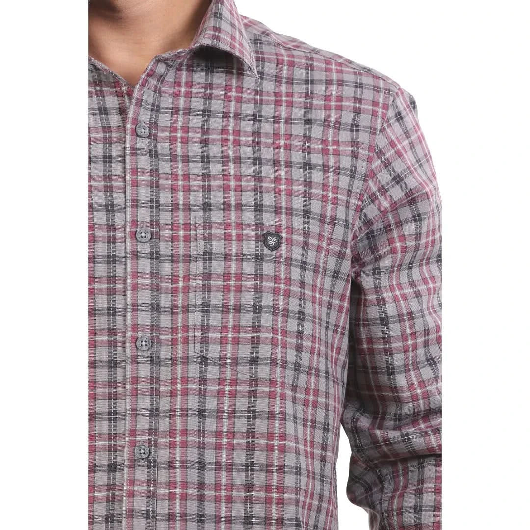 Brown Oxford Checked Shirt For Men - 4944