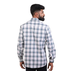 Teal Green Oxford Checked Shirt For Men - 4945