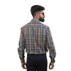 Green And Blue Oxford Checked Shirt For Men - 4950