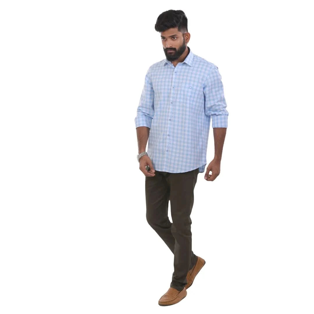 Yellow Gizza Checked Shirt For Men - 4972