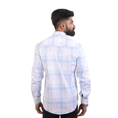 Blue Gizza Checked Shirt For Men - 4978