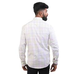 Green And White Gizza Checked Shirt For Men - 4980