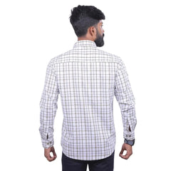 White Oxford Checked Shirt For Men - 4995