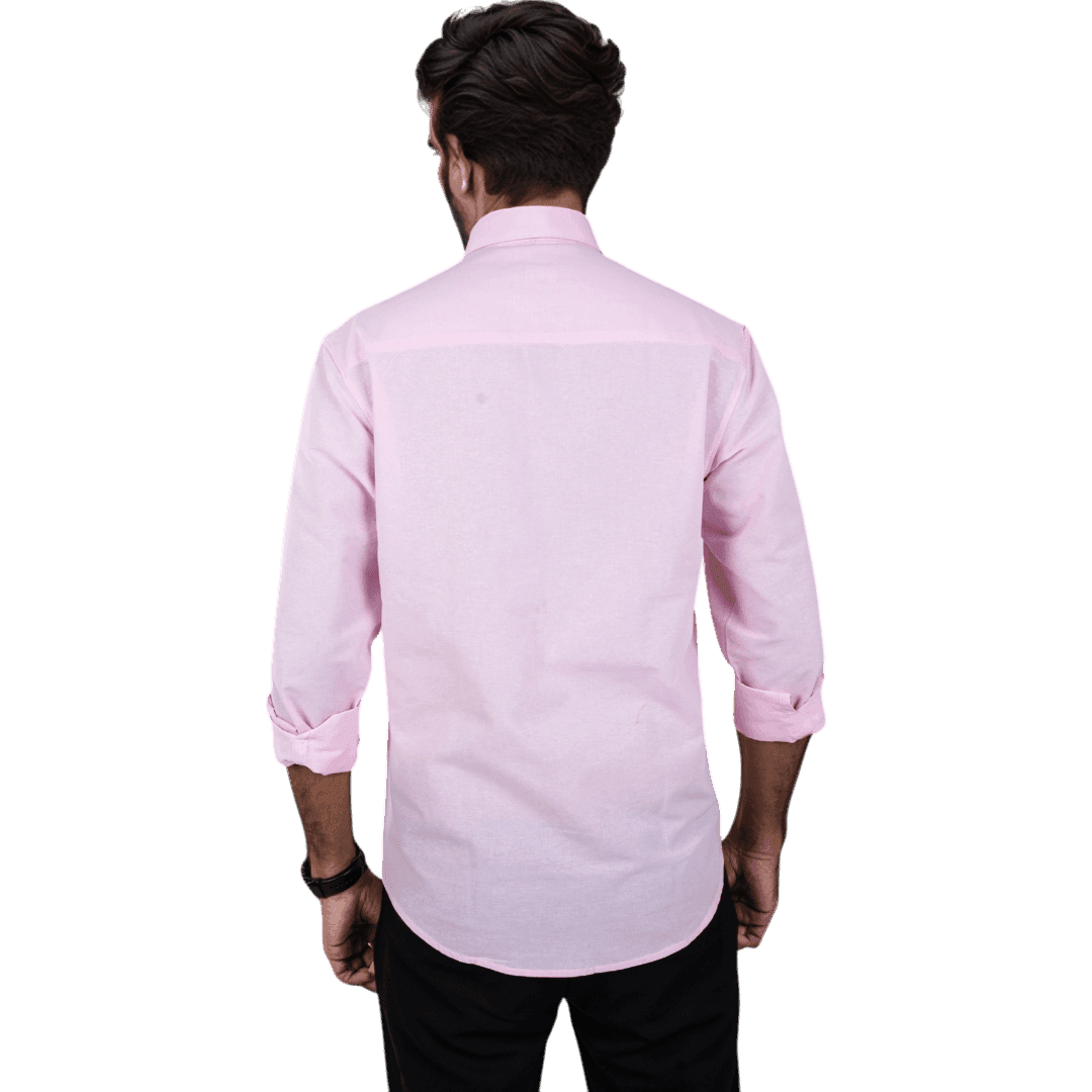 Botticelli Men Pink Partywear Shirt - Chest Embroidery Formal Shirts (5271) - Botticelli