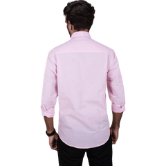 Botticelli Men Pink Partywear Shirt - Chest Embroidery Formal Shirts (5271) - Botticelli