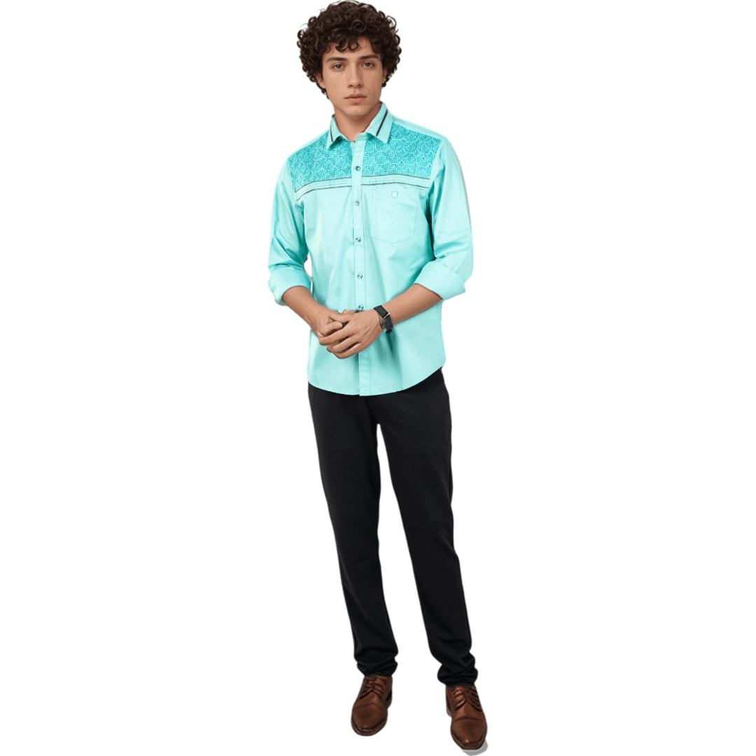 Mint Green Partywear Shirt