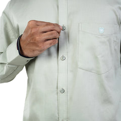 Men Green Collar Work Shirt- 5301