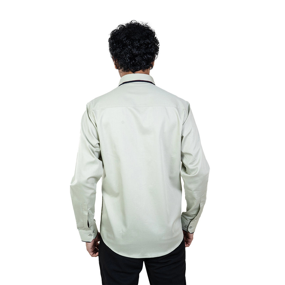 Men Green Collar Work Shirt- 5301