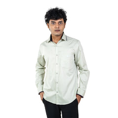 Men Green Collar Work Shirt- 5301