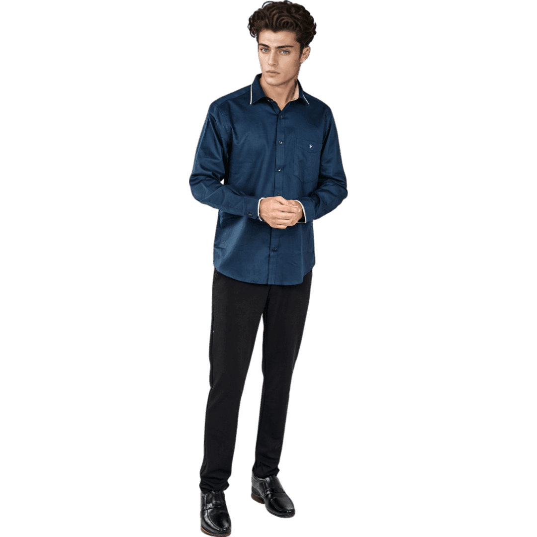 Botticelli Collarwork Orange Partywear Shirt For Men - Cotton Shirts (5301) - Botticelli