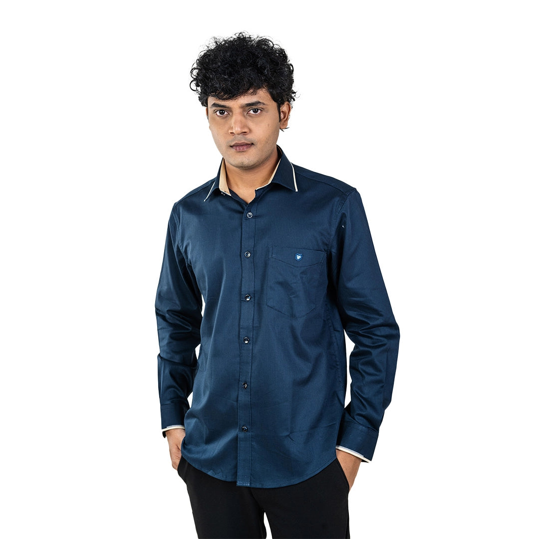 Men Green Collar Work Shirt- 5301