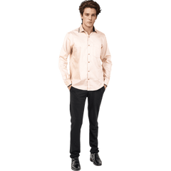 Botticelli Collarwork Orange Partywear Shirt For Men - Cotton Shirts (5301) - Botticelli