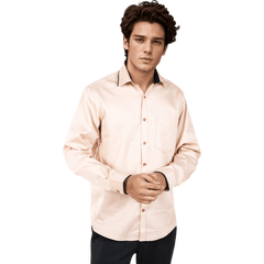 Botticelli Collarwork Orange Partywear Shirt For Men - Cotton Shirts (5301) - Botticelli