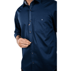 Navy Cotton Partywear Shirt