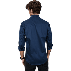 Navy Cotton Partywear Shirt