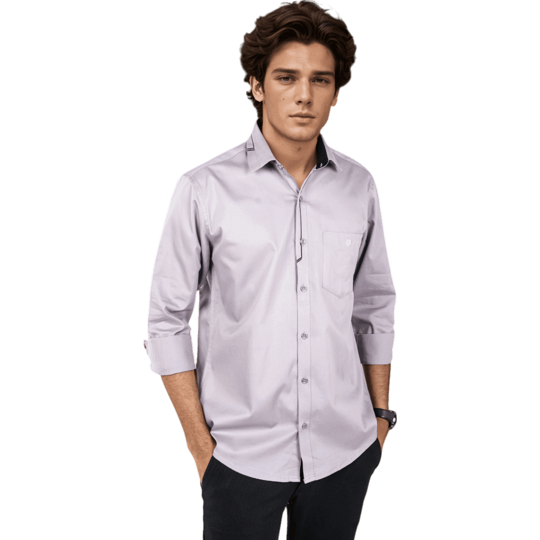 Pink Cotton Partywear Shirt