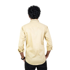 Yellow Cotton Partywear Shirt