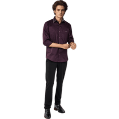 Collar Cuff Maroon Partywear Shirt