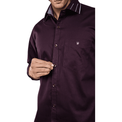 Collar Cuff Maroon Partywear Shirt