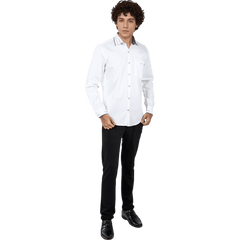 Botticelli Men Collar Cuff White Partywear Shirt - Full Sleeve Formal Shirts (5303) - Botticelli