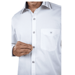 Botticelli Men Collar Cuff White Partywear Shirt - Full Sleeve Formal Shirts (5303) - Botticelli