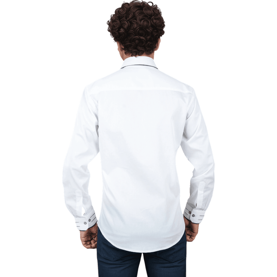 Collar Cuff White Partywear Shirt