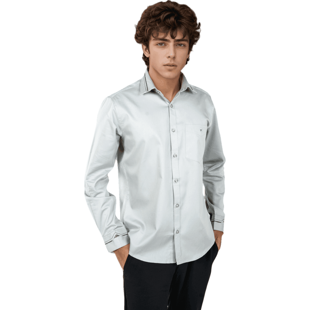 Botticelli Men Plain Black Partywear Shirt - Collarwork Cotton Shirts (5304) - Botticelli