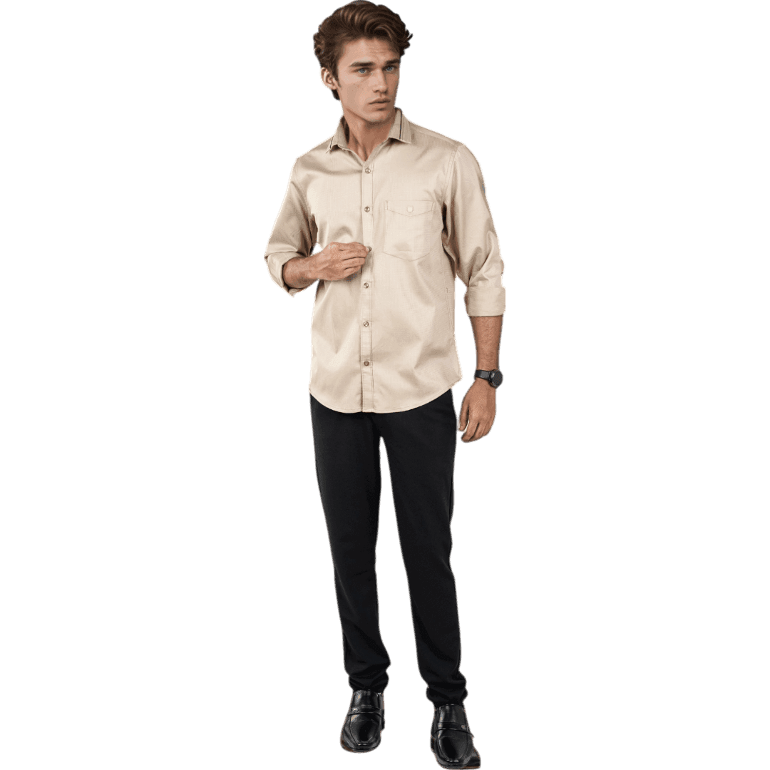 Botticelli Men Plain Black Partywear Shirt - Collarwork Cotton Shirts (5304) - Botticelli