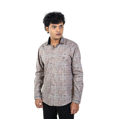 Men Khaki Collar Work Shirt- 5305