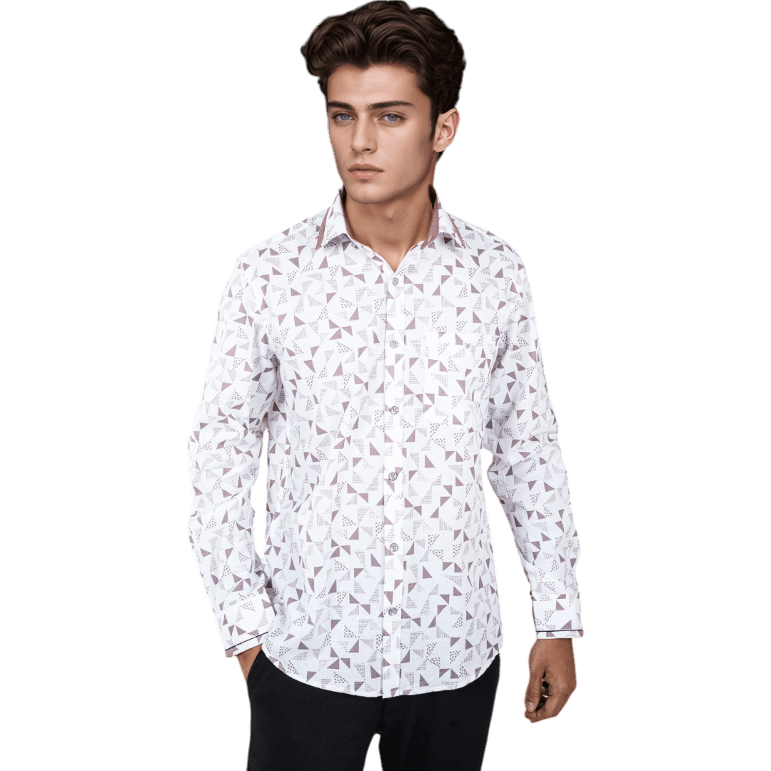 Maroon Geometric Partywear Shirt