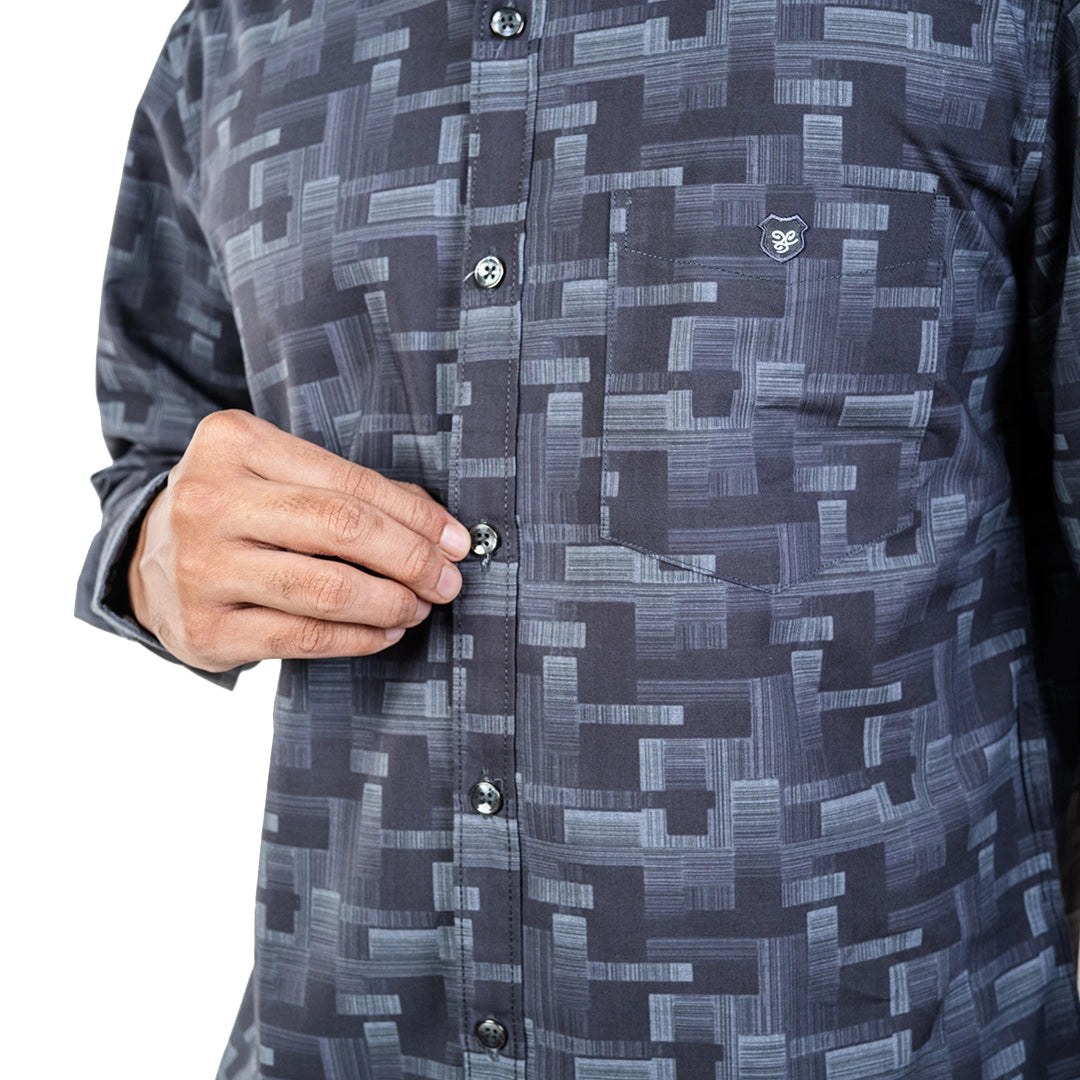 Brown Collar Work Shirt For Men- 5309