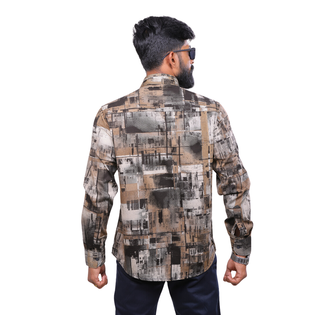 Brown Digital Printed Shirt for men