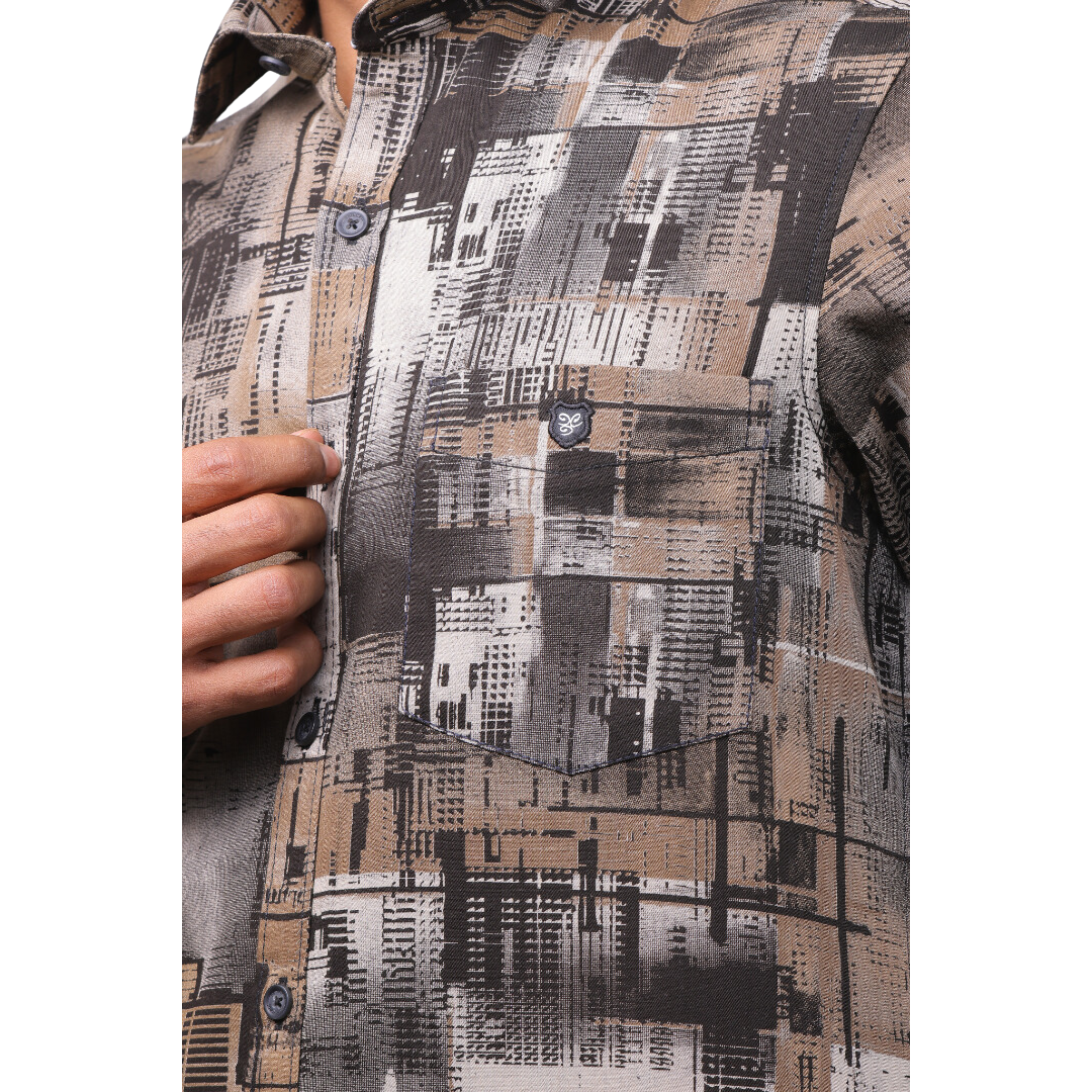 Brown Digital Printed Shirt for men