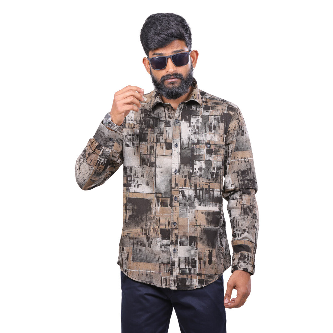 Brown Digital Printed Shirt for men