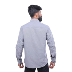 Grey Linen Cotton Printed Shirt for men