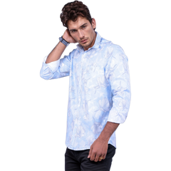 Blue Floral Printed Shirt