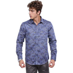 Navy Floral Print Shirt