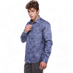 Navy Floral Print Shirt