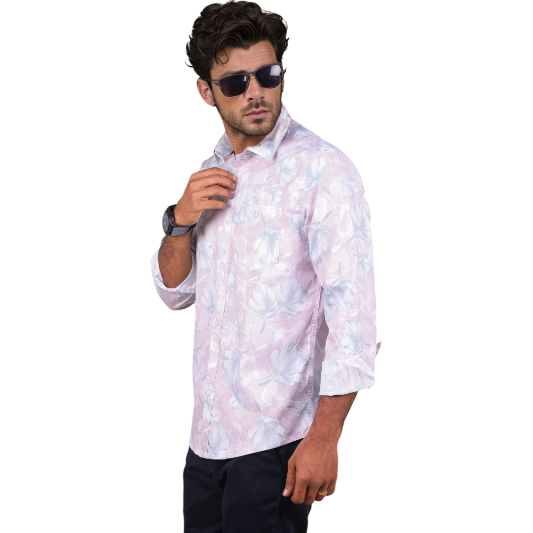 Pink Floral Printed Shirt